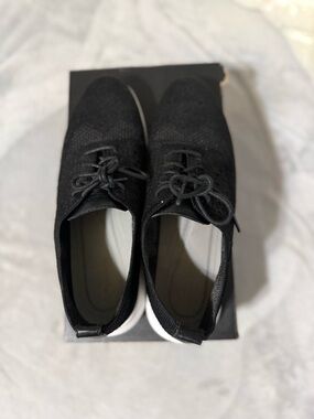 Cole Haan Women's Black Knit Lace-Up Flats